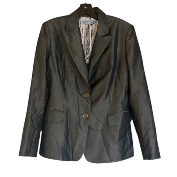 Antonio Melani Gray Silver Lined Blazer Size 10 - Picture 1 of 9